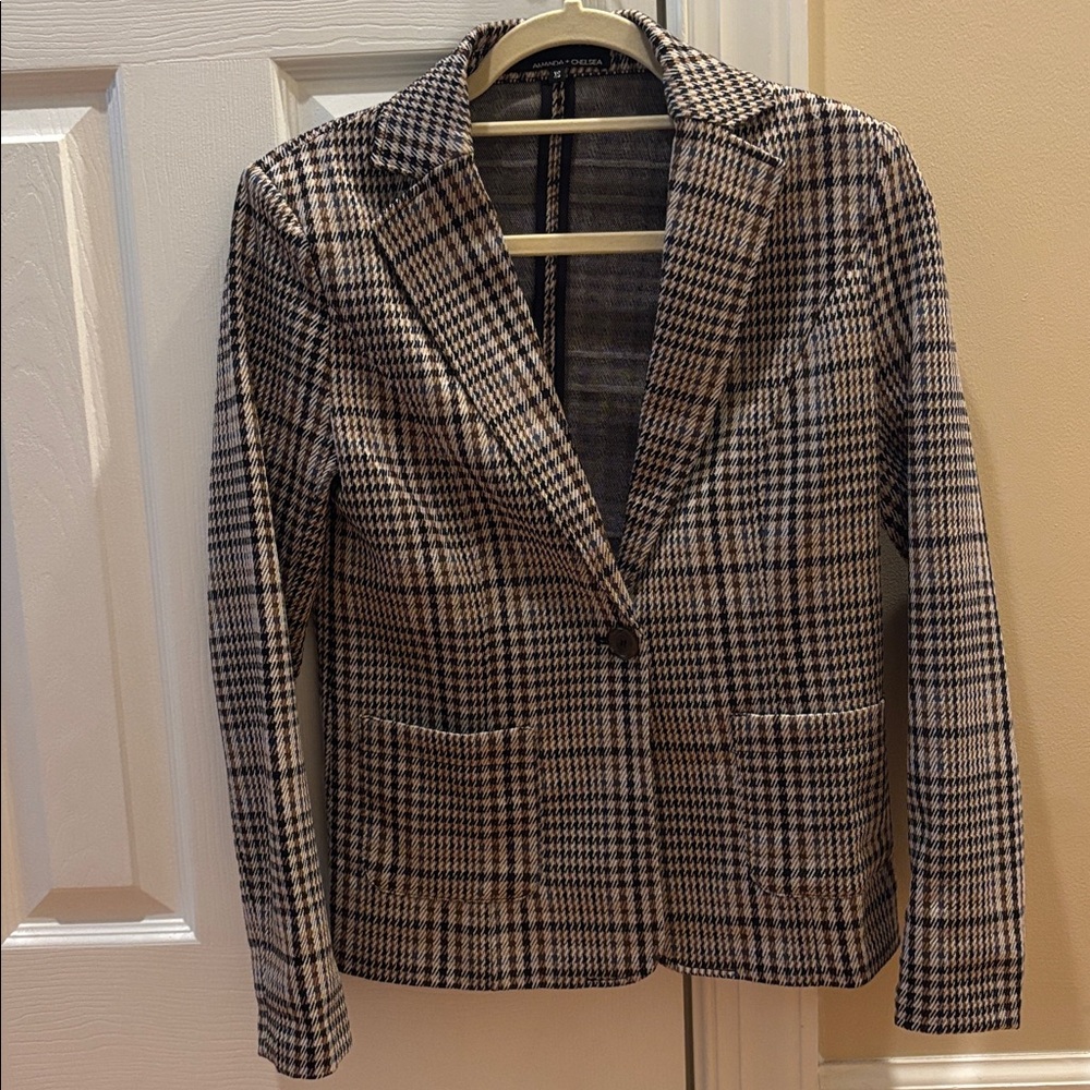 Women XS Stylish  Houndstooth Blazer